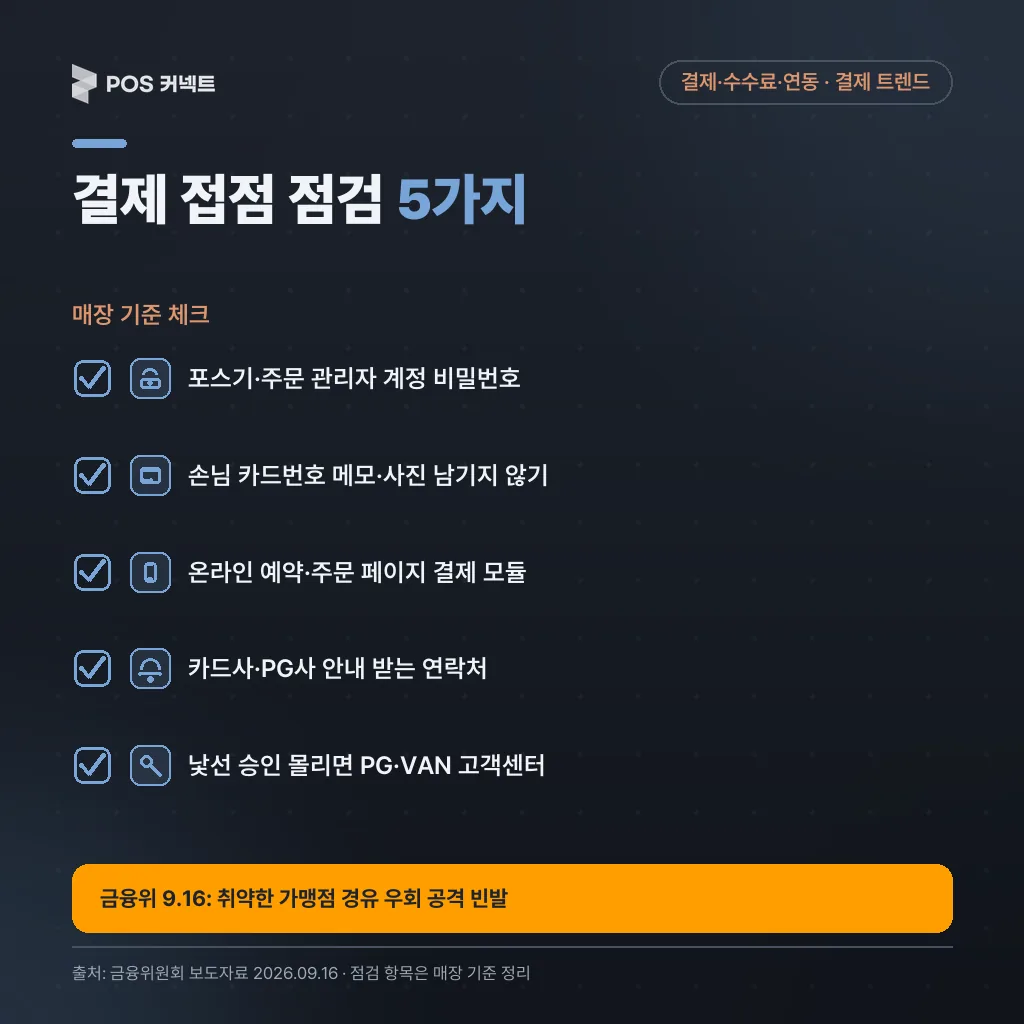 매장 결제 접점 보안 점검 5가지 체크리스트