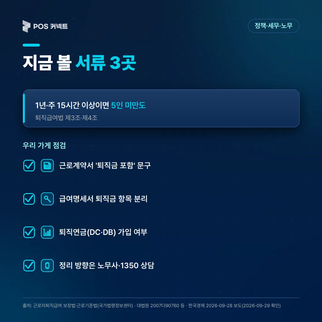 퇴직금 분할지급 구조인지 확인할 우리 가게 서류 점검 체크리스트