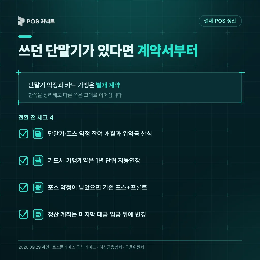 기존 매장이 토스단말기로 바꾸기 전 확인할 계약 체크리스트
